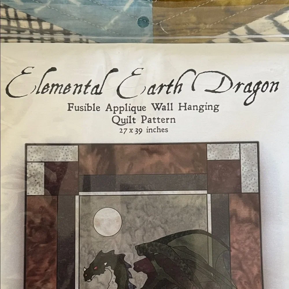 Elemental Earth Dragon Quilt Pattern Wallhanging Appliqué NWT by Izzyisms